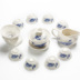 Bộ trà đặc biệt cung cấp Kung Fu bộ trà gốm tea cup set trắng sứ đặt màu xanh và trắng sứ cup nắp bát trà bộ Trà sứ