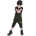 Trẻ em đồng phục quân đội ngụy trang ngoài trời phù hợp với chàng trai mùa hè ngắn tay áo hai mảnh trẻ em mùa hè bông trẻ em mặc