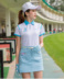 18 new golf quần áo phù hợp với mùa hè ladies đứng cổ áo POLO áo váy slim slimming xếp li váy 	giày đánh golf nam	 Golf