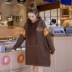 Quần áo bà bầu phong cách phương Tây hot mom cá tính mùa xuân và mùa thu mẫu áo len mùa xuân áo khoác dài cotton Hàn Quốc - Áo thai sản