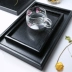 Kiểu Nhật trà bằng gỗ đen khay khay khay nhà hàng hình chữ nhật kính tấm nhà phục vụ khay gỗ sau Khay gỗ