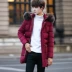 Mùa thu và mùa đông nam dài xuống áo khoác bông ấm đệm áo Hàn Quốc phiên bản của áo khoác vài bông áo khoác có thể cất cánh mũ áo khoác kaki nam Trang phục Couple