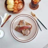 Южнокорейский блогер INS Ondo той же блюдо для завтрака с ретро -коричневой линейкой, овсянка на западном диском десерт