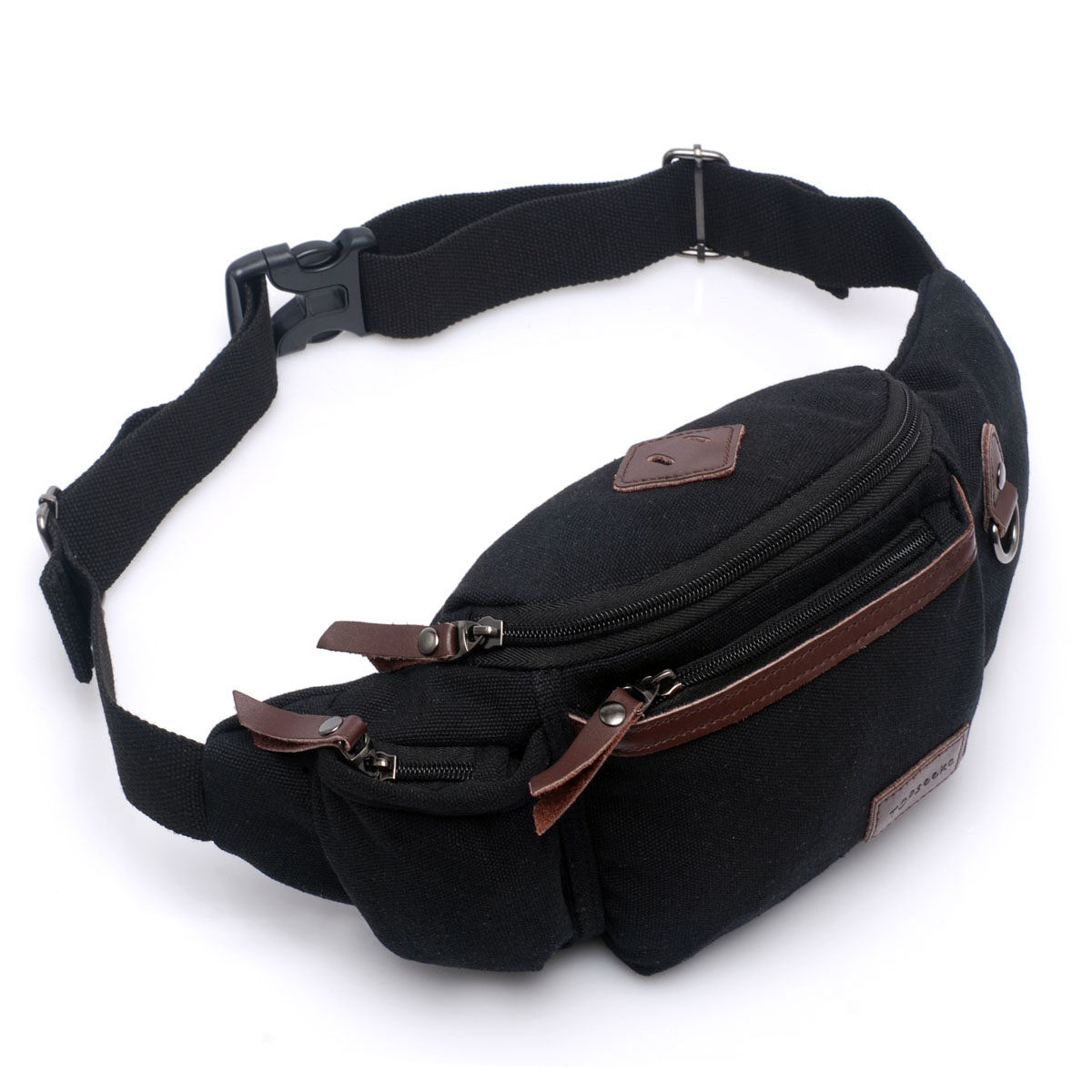 Men's Retro Canvas Shoulder Hiking Fanny Waist Travel Belt Purse Hip