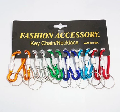 Một nhân dân tệ hai cửa hàng bách hóa bán buôn khóa hợp kim nhôm khóa D loại treo nhanh carabiner chống trộm chìa khóa đa chức năng - Micrô