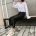 2018 mùa xuân và mùa hè mới hậu cung quần lỏng đèn lồng quần nữ chiffon chùm quần chín điểm Hàn Quốc rộng chân quần âu Quần Harem