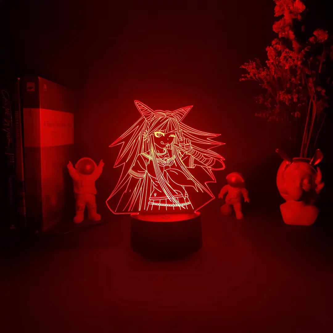 Теория полета прорывает окружение DANGANRONPA Такада Каита Ночной светильник свечения, светильники аниме комната для игр, световая фигура девочка на столе