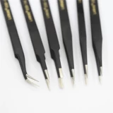 Черный антистатический электрический пинцет из нержавеющей стали, набор инструментов, плоскогубцы