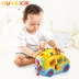 Huile 988 xe buýt trẻ em giáo dục sớm câu đố âm nhạc cậu bé đồ chơi điện xây dựng khối xe phù hợp với đua xe - Đồ chơi điều khiển từ xa