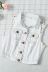 Ngắn cao bồi vest nữ mùa xuân rửa trắng studded denim vest vest phụ nữ giản dị 7E077 áo kiểu trung niên hàn quốc Áo vest