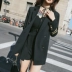 2018 mùa xuân và mùa thu mới thời trang Hàn Quốc hải quân gió nhỏ màu đen phù hợp với áo khoác nữ lỏng mỏng giản dị phù hợp với nữ đầm dài qua gối cho tuổi trung niên Business Suit