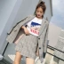 2018 kẻ sọc mới chic retro kẻ sọc nhỏ phù hợp với phần mỏng áo khoác của phụ nữ giản dị phù hợp với Hàn Quốc phiên bản của phù hợp với thủy triều Business Suit