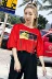 Áo nữ mùa hè 2019 mới ngắn cạp cao thắt lưng phiên bản Hàn Quốc của cotton hoang dã áo thun rộng tay ngắn nữ in triều - Áo phông Áo phông