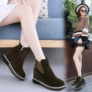 Giày nữ tăng trong mùa đông là giày cao gót nữ 2018 mới hoang dã thời trang Hàn Quốc giày đế bằng da