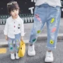 Quần bé gái xuân 2019 mới quần jeans bé gái trẻ em gas ngoại 2 nữ kho báu 1-3 tuổi 5 bé 4 quần - Quần jean shop quần áo trẻ em gần đây