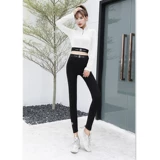 Сексуальный зимний эластичный комплект с молнией для спортзала, одежда для йоги, лонгслив с буквами, высокая талия, в обтяжку