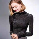 Спортивная одежда, лонгслив, эластичная футболка, высокий воротник, в обтяжку