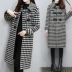 Áo khoác len nữ mùa thu đông 2018 mới dành cho nữ phiên bản Hàn Quốc có khóa sừng dài phần áo len dài houndstooth - Trung bình và dài Coat
