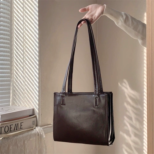 Весенняя летняя вместительная и большая ретро универсальная сумка на одно плечо, в корейском стиле, премиум класс, в западном стиле