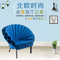 Стул 北欧设计师椅孔雀开屏休闲椅靠背椅样板房展厅铁艺金属内架单人椅