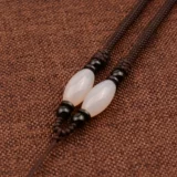Высококлассное ониксовое ожерелье из шнура, изумрудная подвеска, плетеный ремешок ручной работы