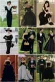 Ретро черное бархатное платье подходит для фотосессий