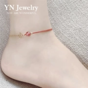 Pha lê tự nhiên pha lê dâu đỏ dây mắt cá chân nữ sinh năm ác linh chuyển hạt chân dây phiên bản Hàn Quốc cá tính đơn giản lưới đỏ - Vòng chân