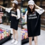 Váy ngủ nữ mùa hè phiên bản Hàn Quốc tươi sinh viên cotton tươi mặc đồ ngủ nữ mùa hè lỏng lẻo mặc ngoài ngắn tay áo giữa váy dịch vụ nhà đầm nhung đẹp