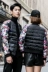 Hàn quốc phiên bản của cùng một đoạn người đàn ông và phụ nữ bóng chày cổ áo floral coat những người yêu thích mùa đông thanh niên hoang dã mỏng bông áo xuống áo khoác áo khoác nam trung niên Trang phục Couple