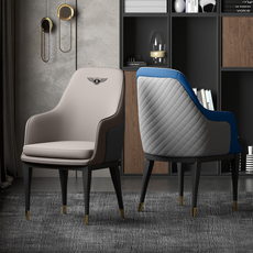 Обеденный стул 轻奢餐椅后现代家用软包休闲靠背椅子酒店阳台接待洽谈桌椅宾利椅