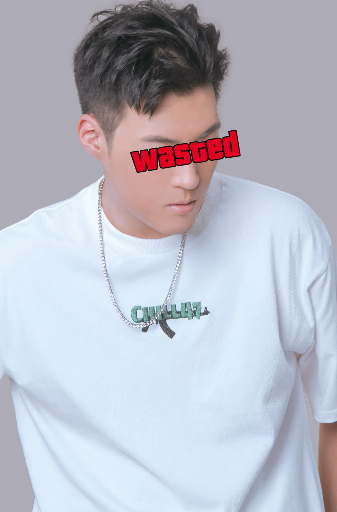 Chill47 вышивка Los Santos West Coast Bandit Bandling loose hip hop wind T-shirt