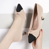 Кожаная комфортная обувь с заостренным носом на высоком каблуке, рабочие туфли