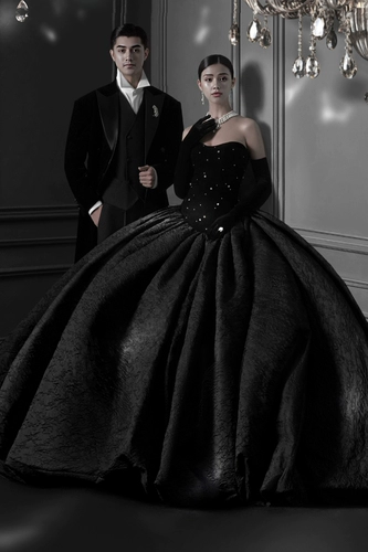 Одежда подходит для фотосессий, ретро бархатное черное свадебное платье, в стиле «Мори»