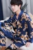 Của nam giới mùa xuân và mùa hè ngắn tay đồ ngủ lụa hai mảnh dài tay băng lụa Hàn Quốc phiên bản của kích thước lớn nhà thoáng khí dịch vụ phù hợp với pijama nam trung niên Bộ Pajama