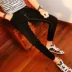 Xu hướng xuân hè 2018 quần jeans bông tuyết màu đen nam Hàn Quốc phiên bản tự tu dưỡng quần dài chân trẻ trung