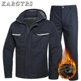 Зимний камуфляжный пуховик для работы, утепленный удерживающий тепло хлопковый комплект, рабочая одежда, делается под заказ, с печатью вашего логотипа