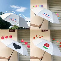 Свежий мультяшный зонтик для влюбленных, в цветочек, защита от солнца