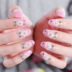 Mang móng tay kết thúc Nail Patch Sparkle Pink Flower Pink Flower Fake Finger Công cụ làm móng 15 - Công cụ Nail giấy lau gel Công cụ Nail