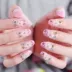 Mang móng tay kết thúc Nail Patch Sparkle Pink Flower Pink Flower Fake Finger Công cụ làm móng 15 - Công cụ Nail bút vẽ nail Công cụ Nail