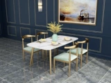 Северный европейский гостиничный ресторан и сочетание кресел Основан в железном искусстве Мраморный стол творческий десертный журнальный столик и стул