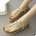 Thoải mái chống trượt gót dép đế bằng phẳng phụ nữ mùa hè clip ngón chân đi biển đi dép xỏ ngón giày đế bằng cỡ lớn giày nữ 42 thước - Sandal