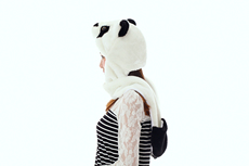 Комплект из двух частей 长款熊猫动物帽子卡通帽子东方神起卡通帽子保暖手套围巾礼物