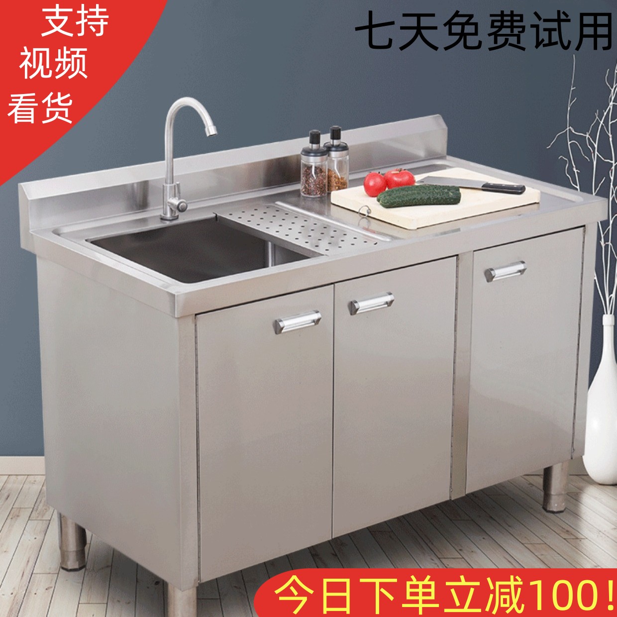 水槽 厨房洗菜盆加厚304不锈钢双槽套餐 洗菜池拉丝水槽-阿里巴巴