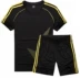 Ngắn tay quần short phù hợp với đào tạo trẻ em người lớn tùy chỉnh in in thể thao phù hợp với nam giới mùa hè mồ hôi thấm mỏng chạy quần áo