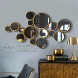 Круглое украшение для гостиной, креативное зеркало, в американском стиле