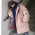 Mùa đông mới đại học Hàn Quốc gió lỏng đội mũ trùm đầu dài dày bông áo khoác nữ sinh viên bf bông áo khoác Bông