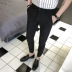 Mùa xuân tinh thần guy quần âu nam mỏng chân quần Hàn Quốc phiên bản của thủy triều tạo mẫu tóc đen chín điểm quần nam quần áo nam hàng hiệu Quần