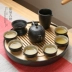 Khay trà gốm Nhật Bản hộ gia đình khay tre Kung Fu trà đặt vòng đơn giản rắn gỗ bong bóng khô bàn trà nhỏ Trà sứ