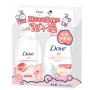 [Dove/多芬 喜茶 浓密沐浴泡泡双瓶特惠装 芝芝桃桃香 400ml+400ml]