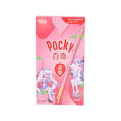 Печенье glico/Glico Superfine Pocky с декором со вкусом клубники 55г
